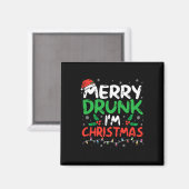 酔っ払ってメリークリスマス おもしろサンタ ジョーク クリスマス マグネット (正面/裏面)