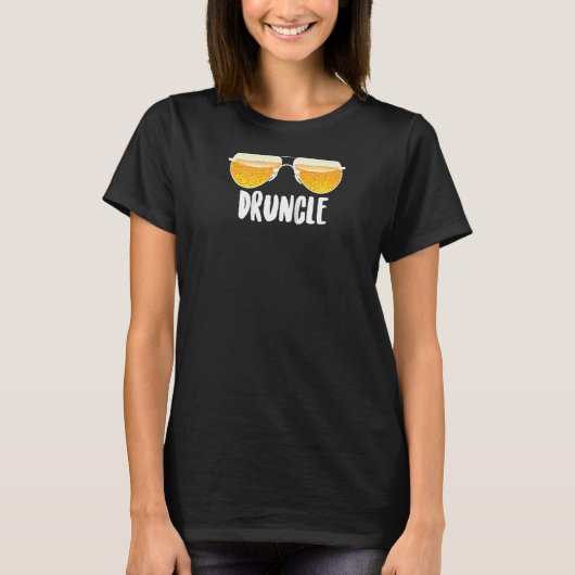酔っ飲た叔父かわいいクラフトビール飲料おもしろい Tシャツ (正面)
