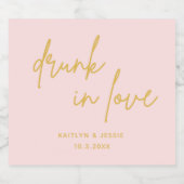 酔わせる愛のミニマルピンクウェディングギフト リキュールボトルラベル (シングルラベル)