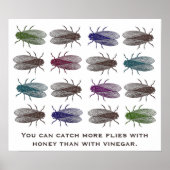 酢より蜂蜜で捕らえるハエの方が多い ポスター (正面)