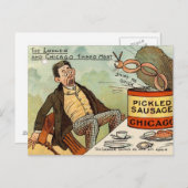 酢漬けソーセージの食品安全性 - ヴィンテージ カートゥーン ポストカード (正面/裏面)