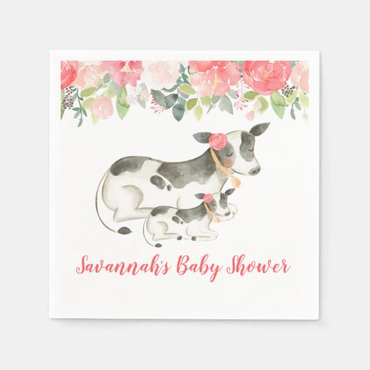 酪農カウファームフローラ牡丹納屋周囲の庭ナプキンス スタンダードカクテルナプキン (正面)