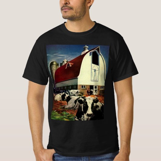酪農ビジネスのホルスタイン乳牛 Tシャツ (正面)