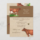 酪農ファームツアー招待状ガーンジーカウズ インビテーションポストカード (正面/裏面)