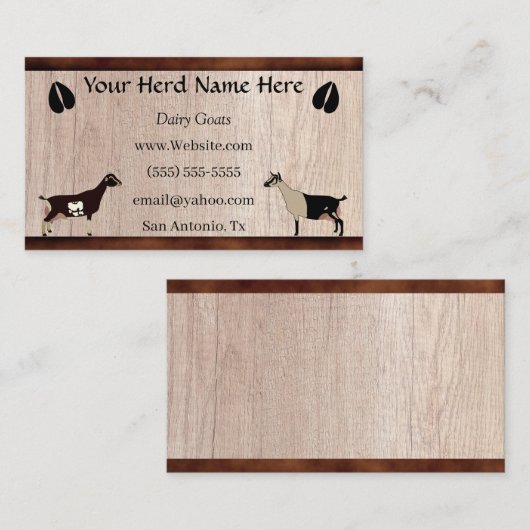 酪農ヤギ 名刺 (正面/裏面)