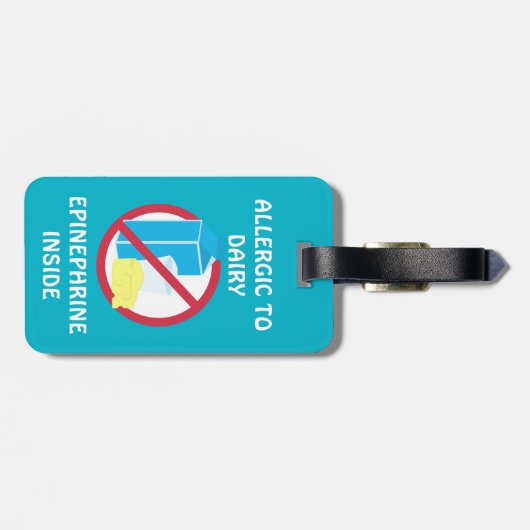 酪農場のアレルギーのてんとう虫の医学警報 ラゲッジタグ (裏面横)