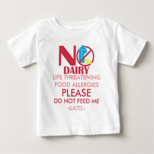 酪農場のアレルギーのワイシャツは、私を食べ物を与えません ベビーTシャツ