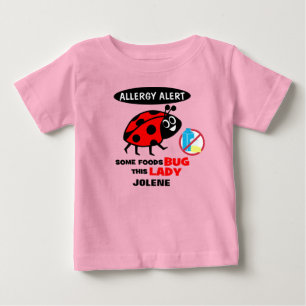 酪農場のアレルギー警報てんとう虫のワイシャツ ベビーTシャツ