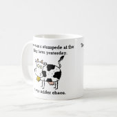 酪農場の乳房の無秩序牛冗談のおもしろいなスタンピード コーヒーマグカップ (正面左)
