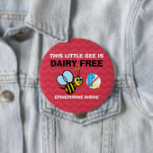 酪農場の自由な蜂のパーソナライズなアレルギー警報 缶バッジ (インサイチュ)