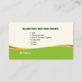 酪農場、牛、農業、名刺 名刺 (裏面)