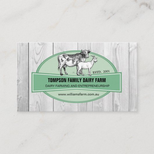 酪農場、牛、農業、名刺 名刺 (正面)