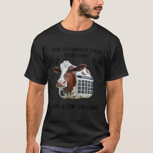酪農家の牛ジョーク・ダジャレ Tシャツ (正面)
