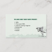 酪農家、牛、農業、名刺 名刺 (裏面)