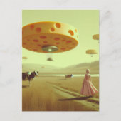 酪農牧場内のチーズUFO ポストカード (正面)