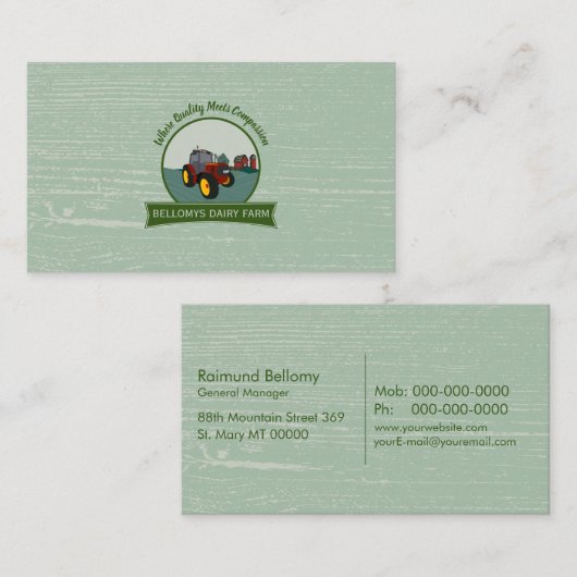 酪農用名刺 名刺 (正面/裏面)