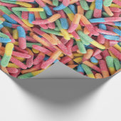 酸っぱいグミの虫の写真 ラッピングペーパー (角)