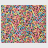 酸っぱいグミの虫の写真 ラッピングペーパー (フラット)