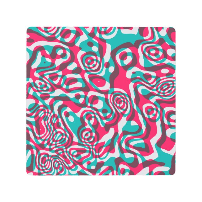 酸シサイケデリックームレスファンキーバックグラウンド。 メタルプリント (正面)