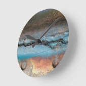 酸化させた金属 ラウンド壁時計 (傾斜)