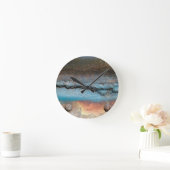 酸化させた金属 ラウンド壁時計 (ホーム)