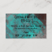 酸化ターコイズオンメタル理容師ショップカード 名刺 (裏面)