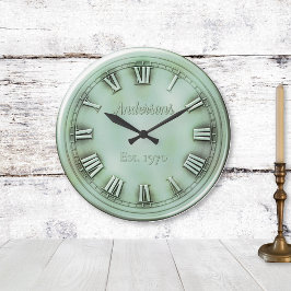 酸化フェイク銅ローマ数字 ラージ壁時計