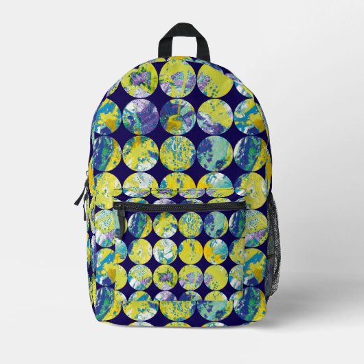 酸性グランジ水玉模様。 プリントバックパック (正面)