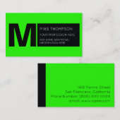 酸性ネオン緑色モダン 名刺 (正面/裏面)