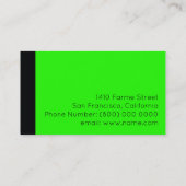 酸性ネオン緑色モダン 名刺 (裏面)