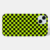 酸性緑と黒の市松模様 Case-Mate iPhoneケース (裏面 (横))