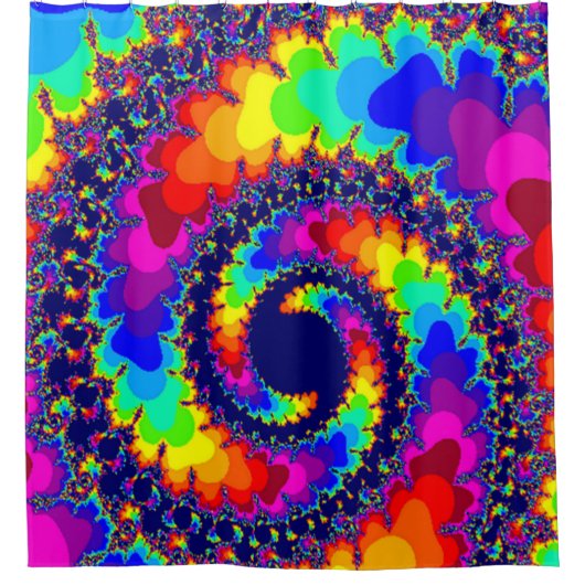 酸旅行の虹の螺線形のカスタムなシャワー・カーテン シャワーカーテン (正面)