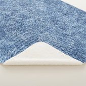 酸洗いブルーデニム、クローズアップのテクスチャ。 シェルパブランケット (3/4)