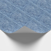 酸洗いブルーデニム、クローズアップのテクスチャ。 ラッピングペーパー (角)