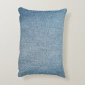 酸洗い青いジーンズ、デニムのテクスチャー。 アクセントクッション (裏面(縦))