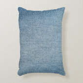 酸洗い青いジーンズ、デニムのテクスチャー。 アクセントクッション (正面(垂直))