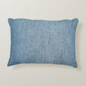 酸洗い青いジーンズ、デニムのテクスチャー。 アクセントクッション (裏面)
