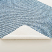 酸洗い青いジーンズ、デニムのテクスチャー。 シェルパブランケット (3/4)