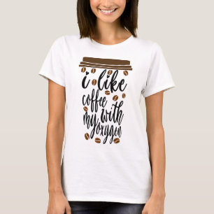 酸素とコーヒーが好きな人におすすめの面白いデザイン Tシャツ