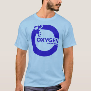 酸素の青のロゴ Tシャツ