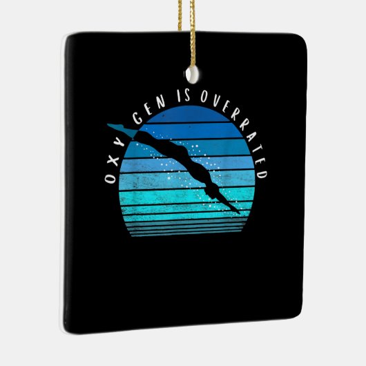 酸素は過評価の泳ぐ人ギフト泳ぐチームコーチ セラミックオーナメント (右)