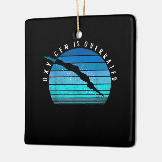 酸素は過評価の泳ぐ人ギフト泳ぐチームコーチ セラミックオーナメント (左)