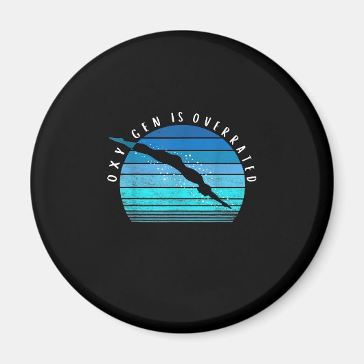 酸素は過評価の泳ぐ人ギフト泳ぐチームコーチ マグネット (正面)