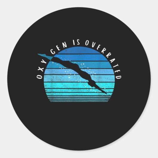 酸素は過評価の泳ぐ人ギフト泳ぐチームコーチ ラウンドシール (正面)