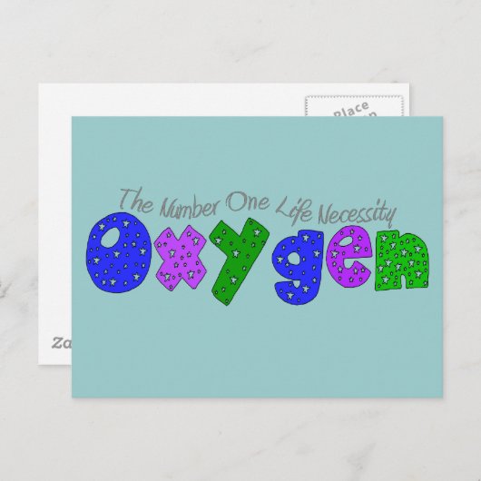 「酸素」呼吸セラピストTシャツ&ギフト ポストカード (正面/裏面)
