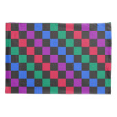 酸緑黒チェック柄の枕カバー 枕カバー (裏面-左)