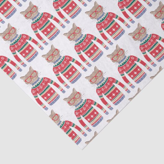 醜いおもしろいクリスマスセーターかわいい猫好き 薄葉紙 (詳細)