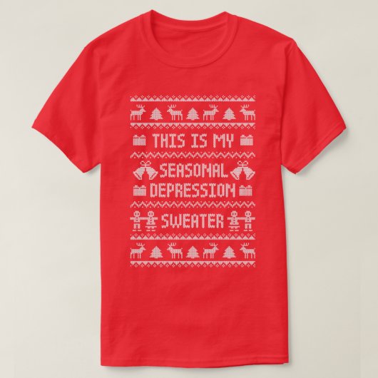 醜いおもしろいクリスマスセーターこれは私の季節のDである Tシャツ (デザイン正面)