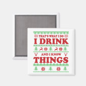 醜いおもしろいクリスマスセーターのウイスキーことわざ マグネット (正面/裏面)