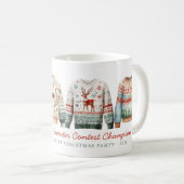 醜いおもしろいクリスマスセーターのコンテストの勝者 コーヒーマグカップ (正面右)